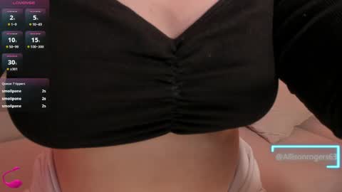 Snapshot of allisonrogersx chatting on April 23, 12:29 pm Allison Rogers online show from April 23, 12:29 pm