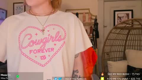 Snapshot of beckthetongue chatting on May 6, 5:51 pm Beck the tongue online show from May 6, 5:51 pm