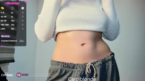 Snapshot of carolblonde chatting on February 26, 6:15 am Char online show from February 26, 6:15 am