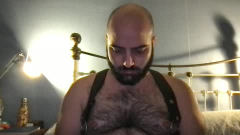 Snapshot of hairyleatherguy chatting on December 8, 7:22 pm Hairy Guy online show from December 8, 7:22 pm