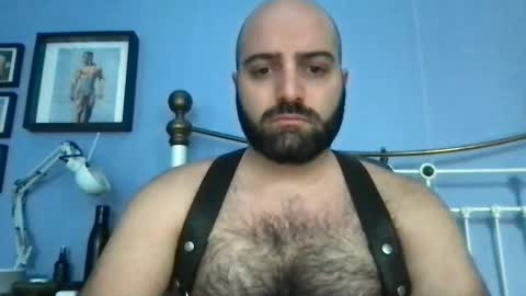 Snapshot of hairyleatherguy chatting on February 12, 12:01 pm Hairy Guy online show from February 12, 12:01 pm