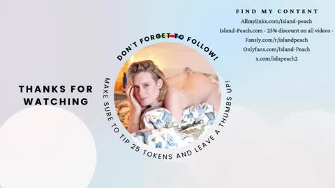 Snapshot of island_peach chatting on April 19, 2:05 pm Lou Peaches online show from April 19, 2:05 pm