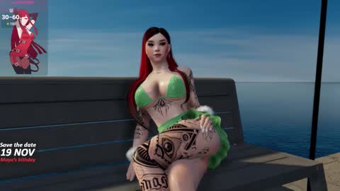 Snapshot of maya_3dxx chatting on November 13, 5:17 am Maya online show from November 13, 5:17 am