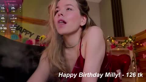 Snapshot of milly_shy chatting on February 21, 8:07 am Milly online show from February 21, 8:07 am