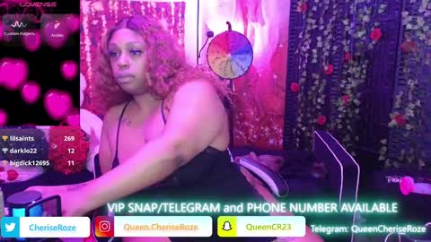 Snapshot of queencroze chatting on February 27, 5:45 am Queen Cherise Roze online show from February 27, 5:45 am