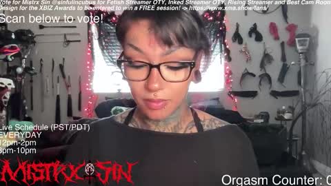 Mistrx Sin online show from March 6, 9:55 pm