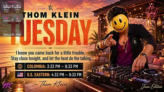 Snapshot of thomklein chatting on July 14, 8:36 pm thomklein online show from July 14, 8:36 pm