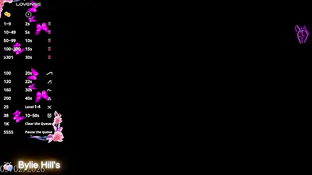 Bylie Hills online show from February 3, 8:58 pm