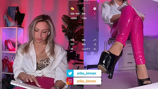 Erika Kirman online show from April 2, 2:15 pm