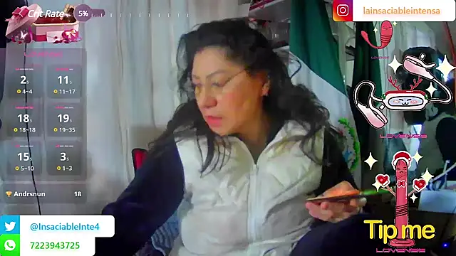 LaInsaciableIntensa online show from March 1, 1:07 pm