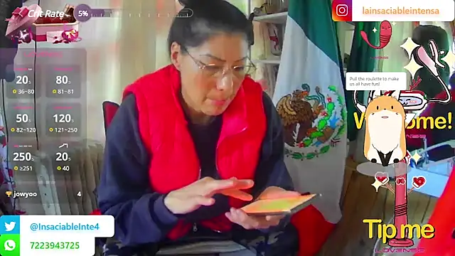 LaInsaciableIntensa online show from March 1, 9:48 pm