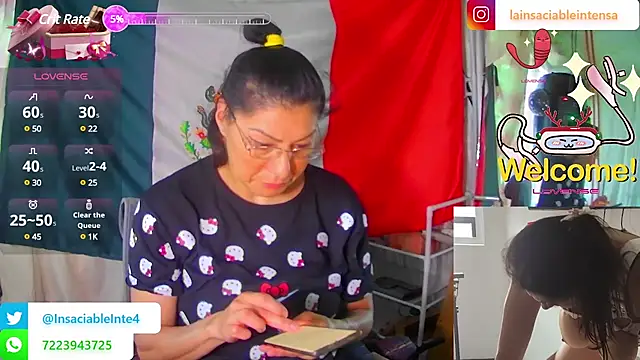 LaInsaciableIntensa online show from March 13, 9:26 pm